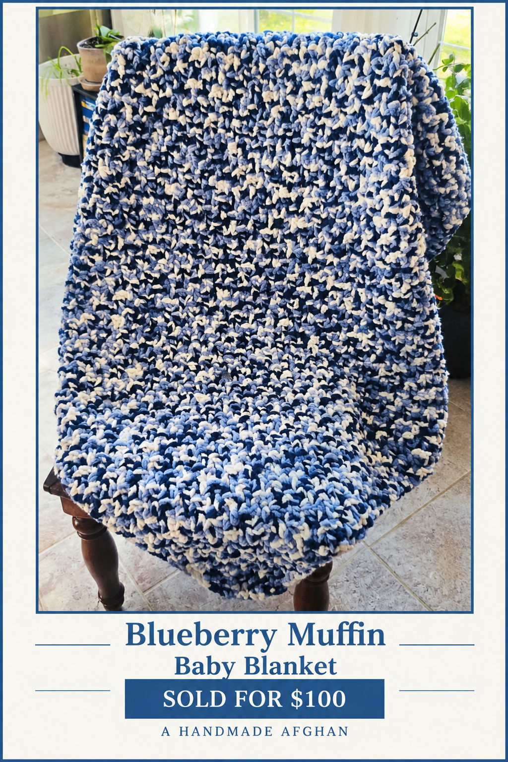 Blueberry Muffin handmade baby blanket - sold for $100