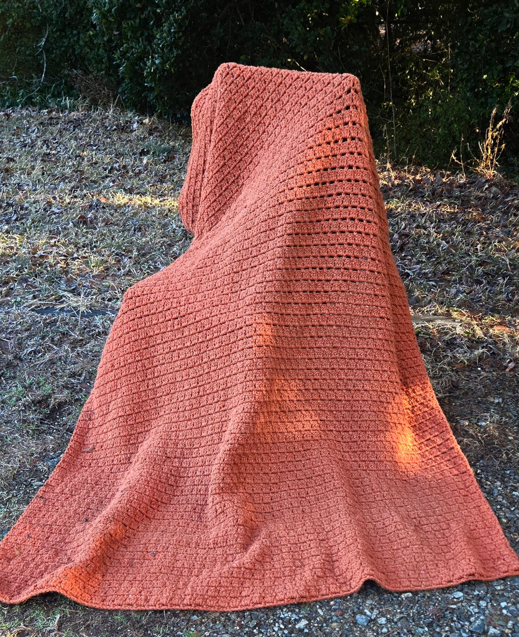 Burnt Sienna Sands handmade crocheted afghan