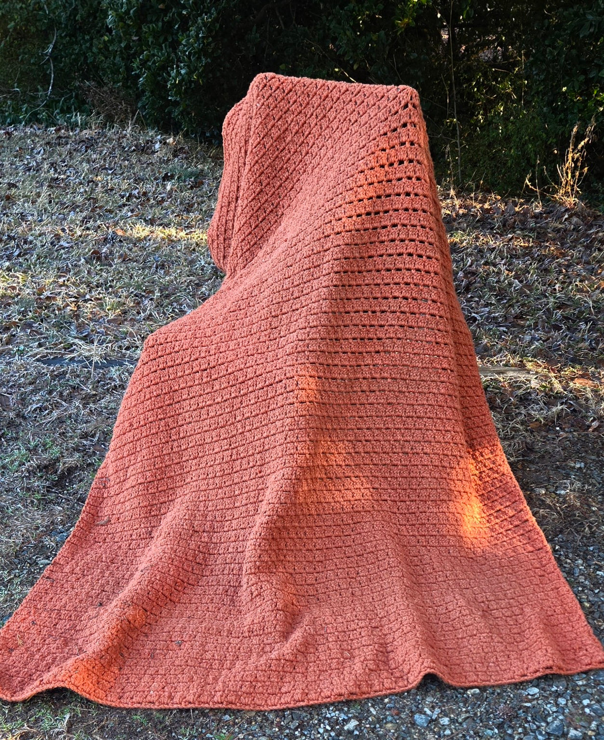 Burnt Sienna Sands handmade crocheted afghan