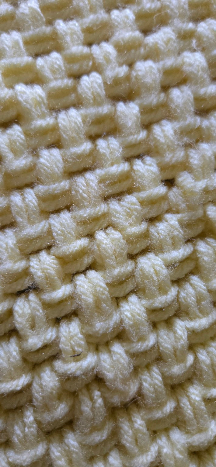 Close-up of reverse side of Buttercream Dreams Tunisian crochet afghan