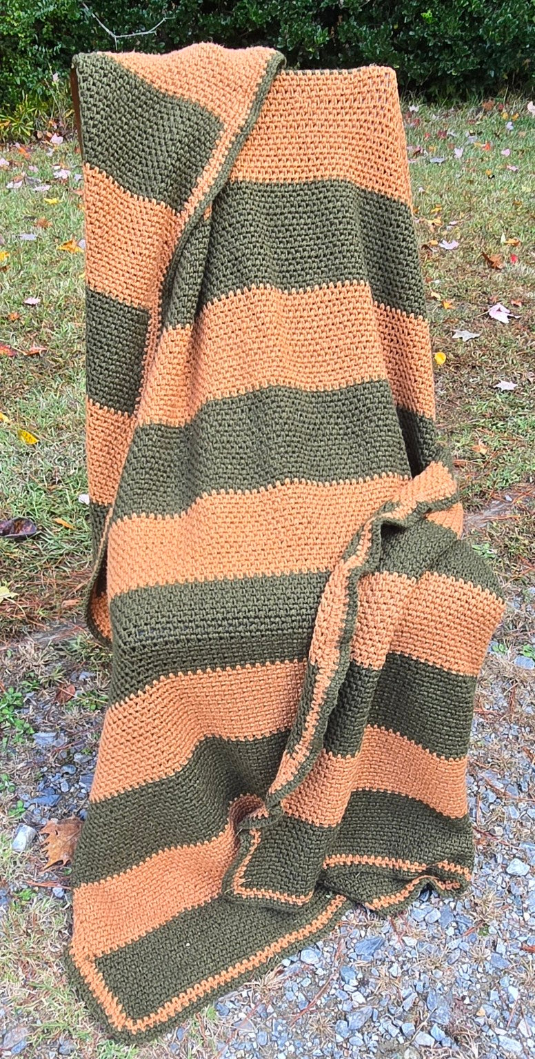 Dusk in the Pines handmade crocheted afghan