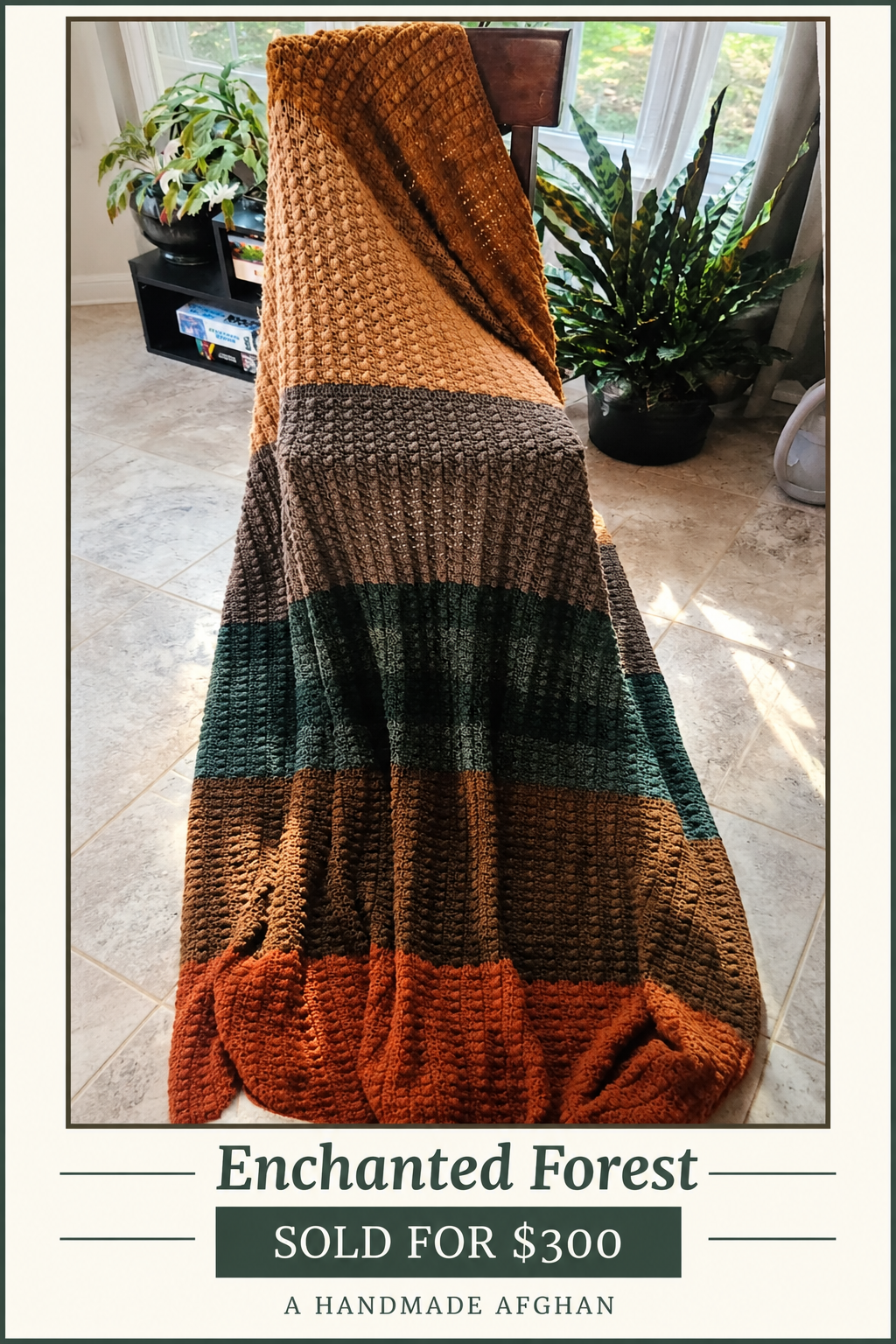Enchanted Forest handmade afghan - sold for $300
