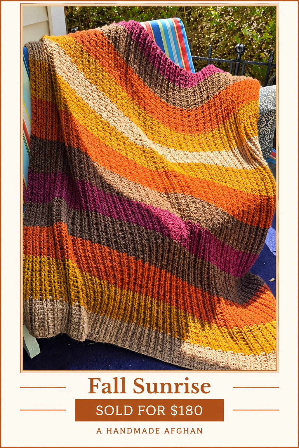 Fall Sunrise handmade afghan - sold for $180