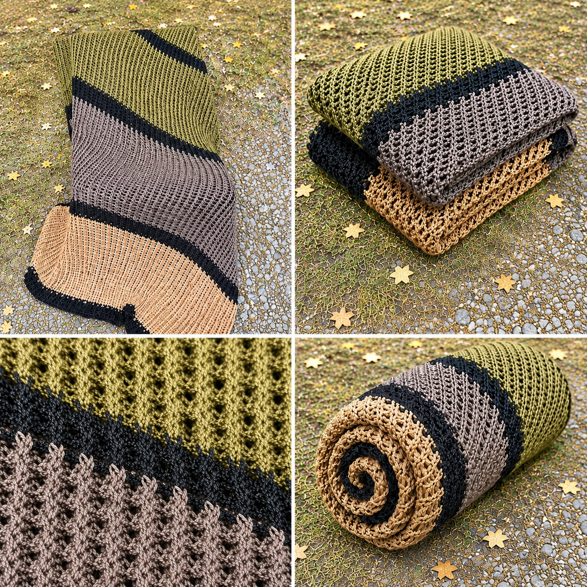 Midnight Harvest handmade crocheted afghan four-photo collage
