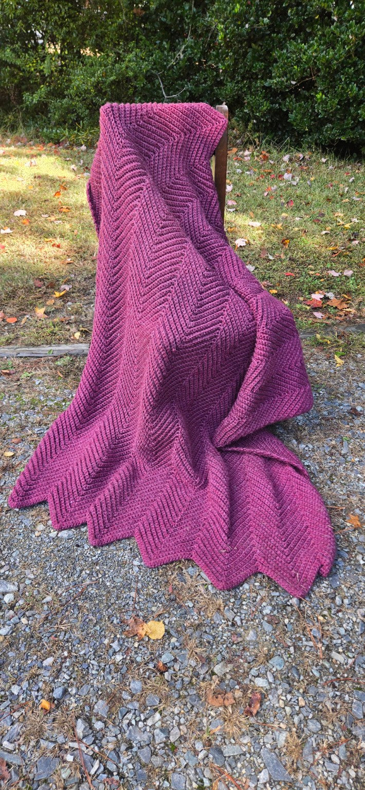 Orchid Shadow handmade crocheted afghan