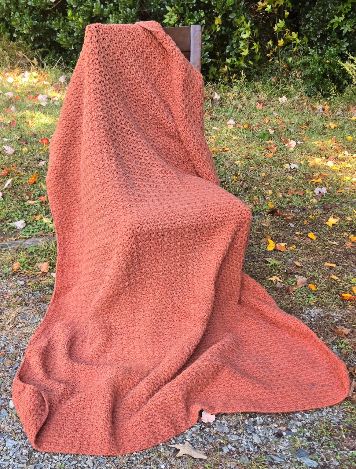 Pumpkin Spice handmade crocheted afghan
