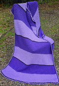 Purple Passion handmade purple and lavender crochet afghan, 36 by 72 inches