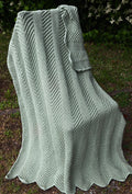 Sage Meadow handmade sage green crochet afghan, 45 by 66 inches