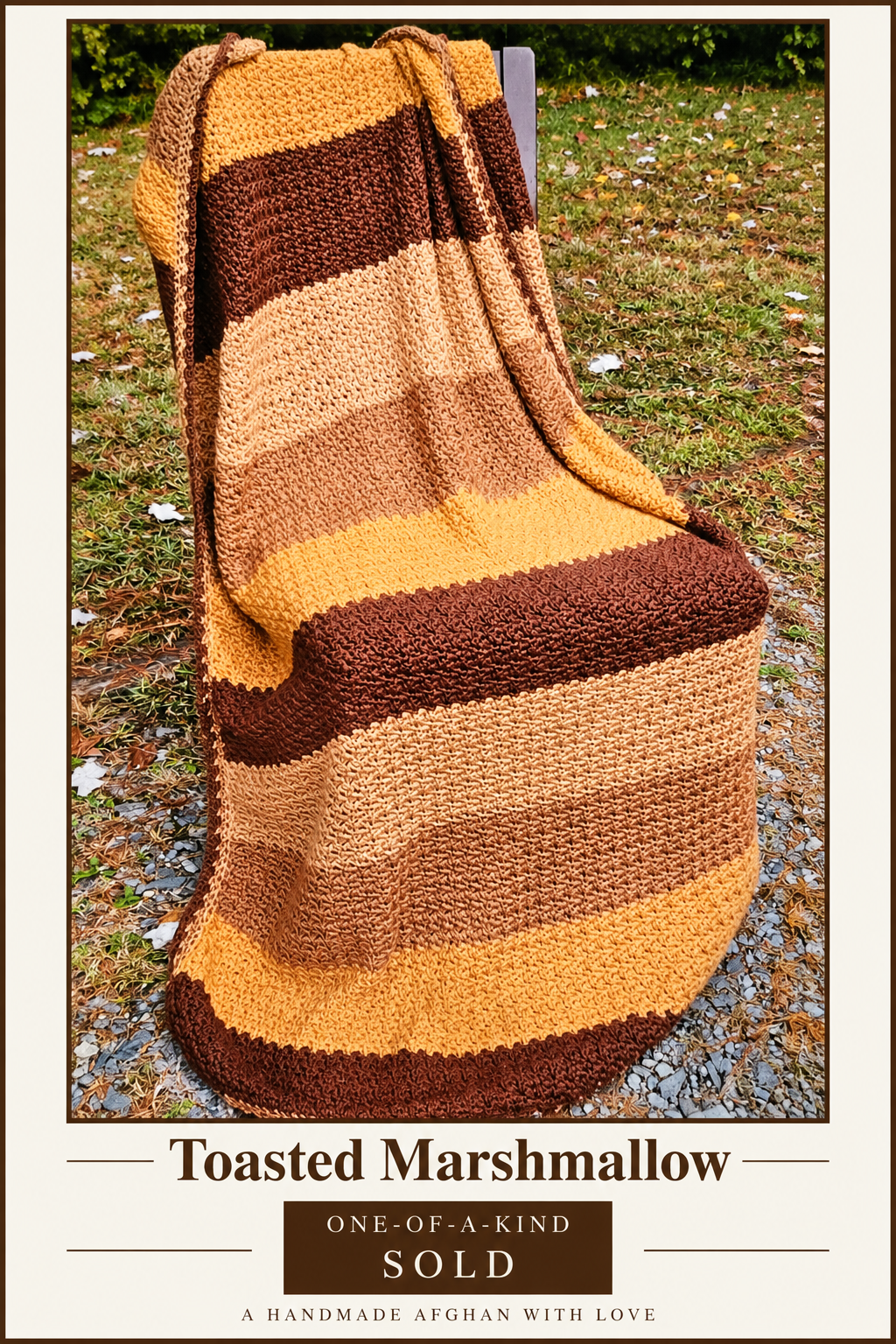 Toasted Marshmallow one-of-a-kind sold handmade afghan