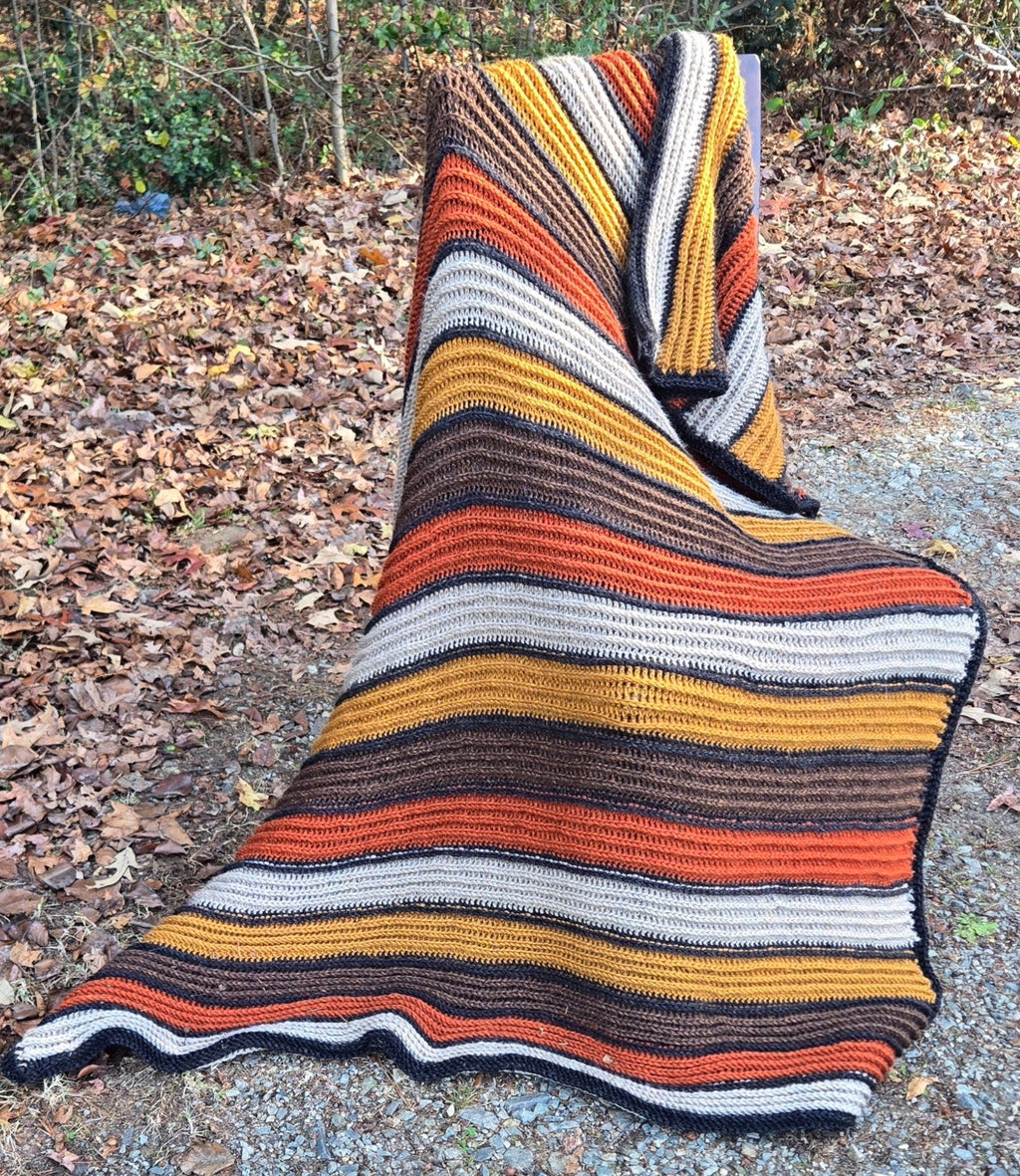 Vintage Campfire handmade crocheted afghan